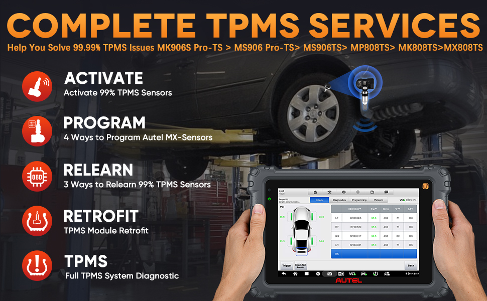 Диагностический сканер Autel MaxiCOM MK906Pro TS (MK906S PRO-TS) TPMS