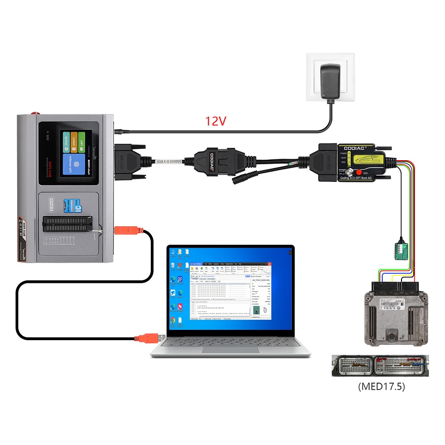 Схема подключения кабеля GODIAG G-V ECU