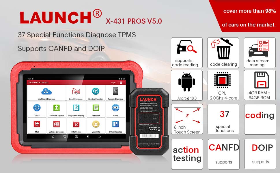 Диагностический инструмент Launch X-431 PROS V5.0