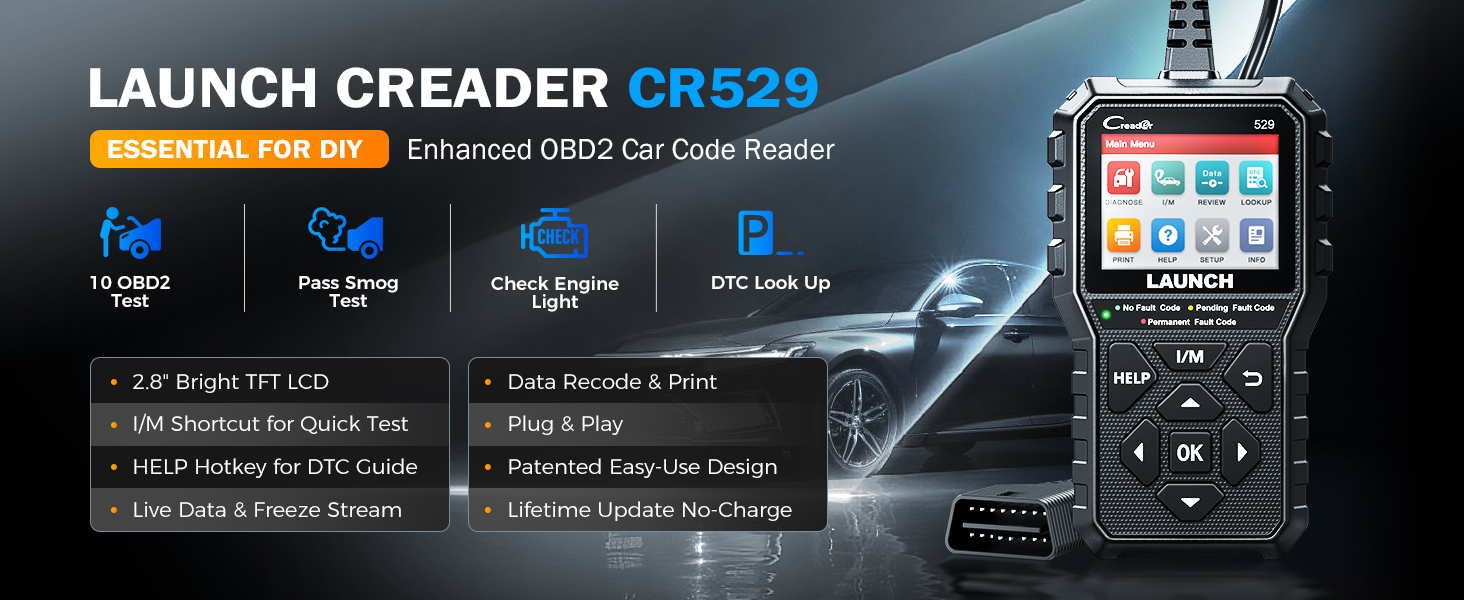 Сканер LAUNCH CR529 Creader 529 Полнофункциональный OBDII сканер кодов