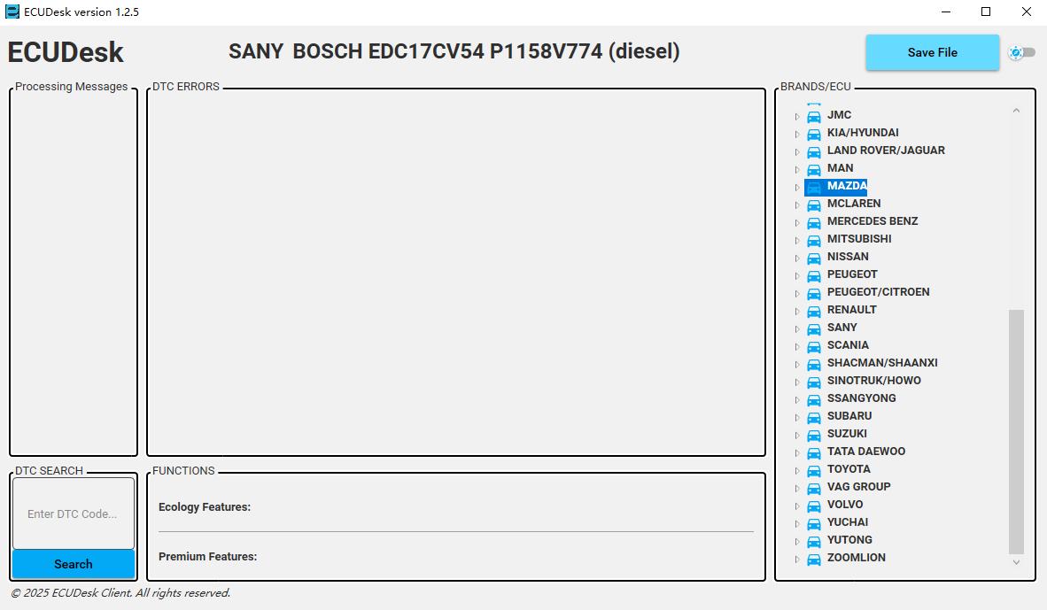 ECUDesk Multi Function Software for EGR DPF SCR (AdBlue) NOx CAT SAP EVAP Flaps DTC OFF
