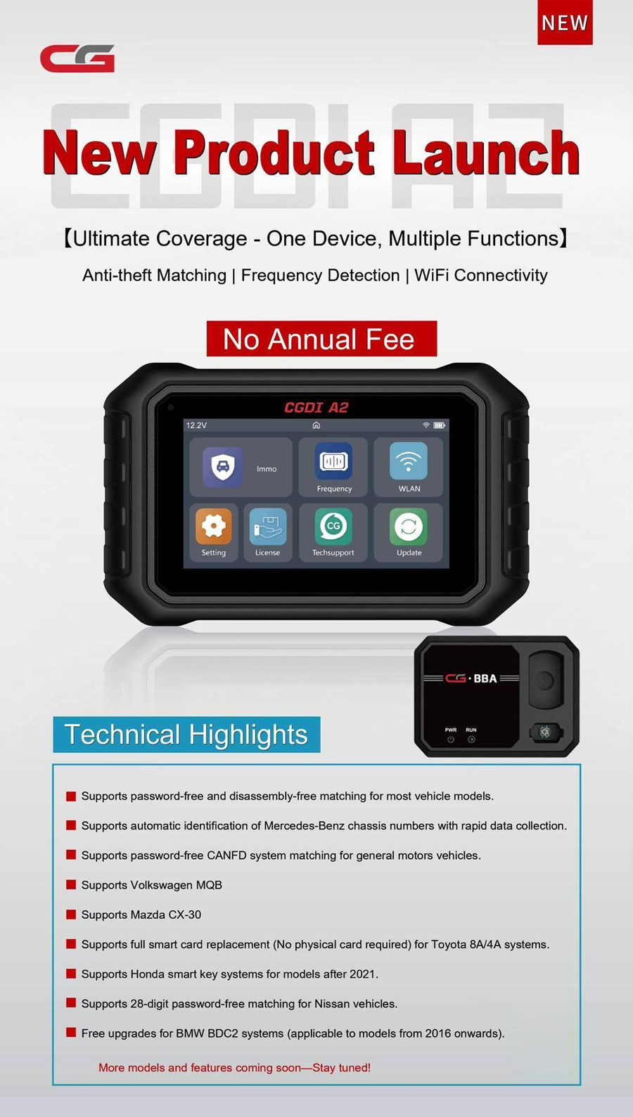 CGDI A2 Premium Edition Ultimate Coverage- One Device, Multiple Functions, No Annual Fee