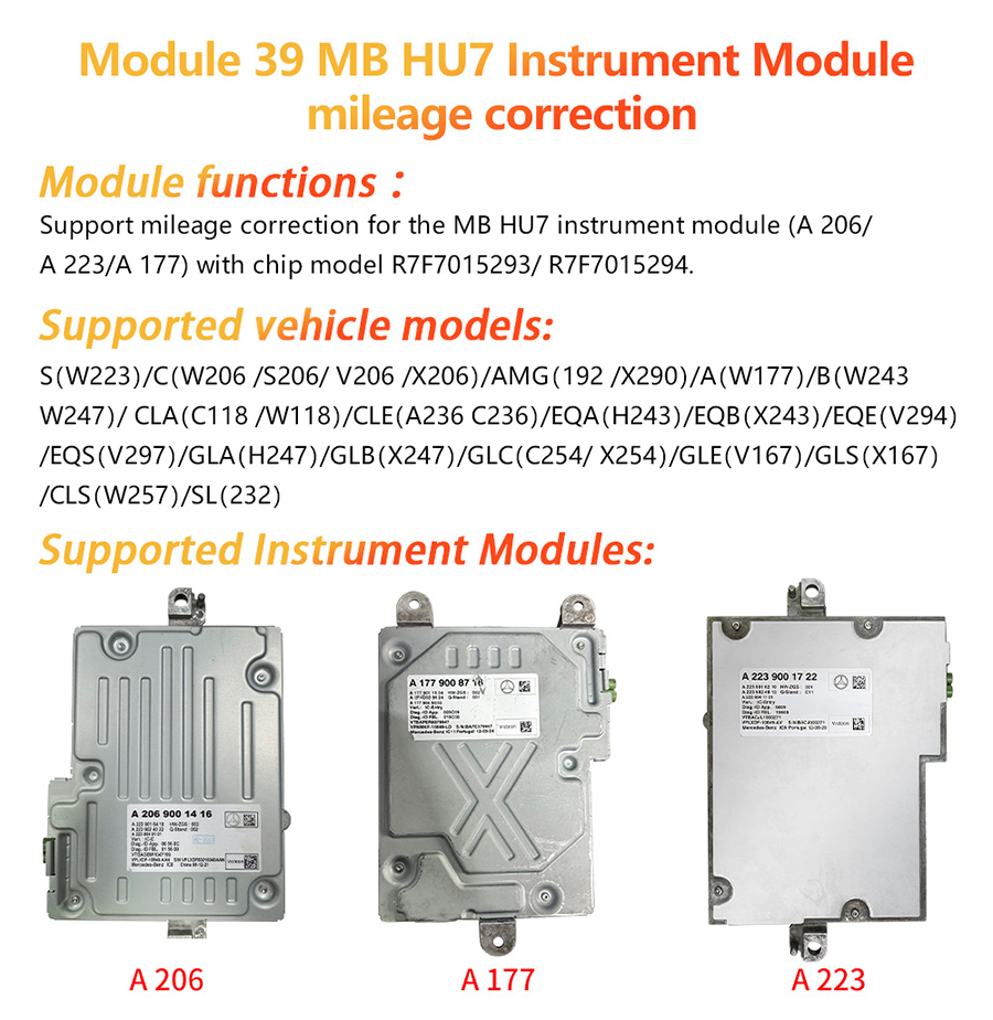 YANHUA Module 39 MB HU7 Instrument Module Mileage Correction