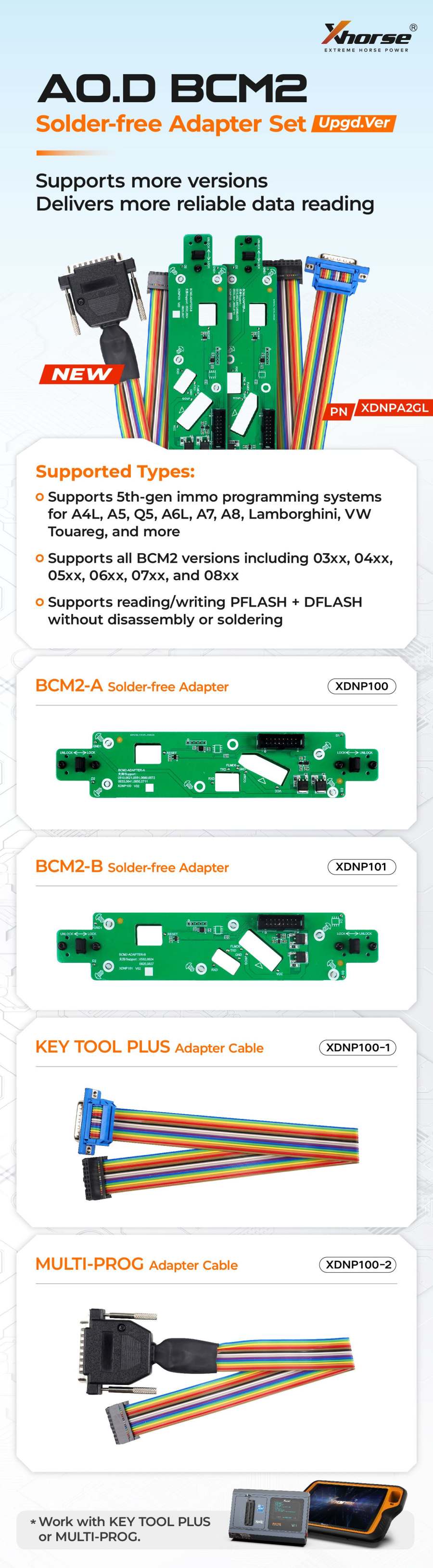 XHORSE XDNPA2GL Беспаечный адаптер BCM2 Audi