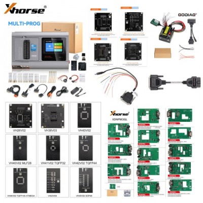 Xhorse Multi Prog Программатор + Эксклюзивные адаптеры + Адаптеры MQB48 + Адаптер MQB-RH850 + Комплект GODIAG ECU GPT Boot AD и кабель G-V ECU