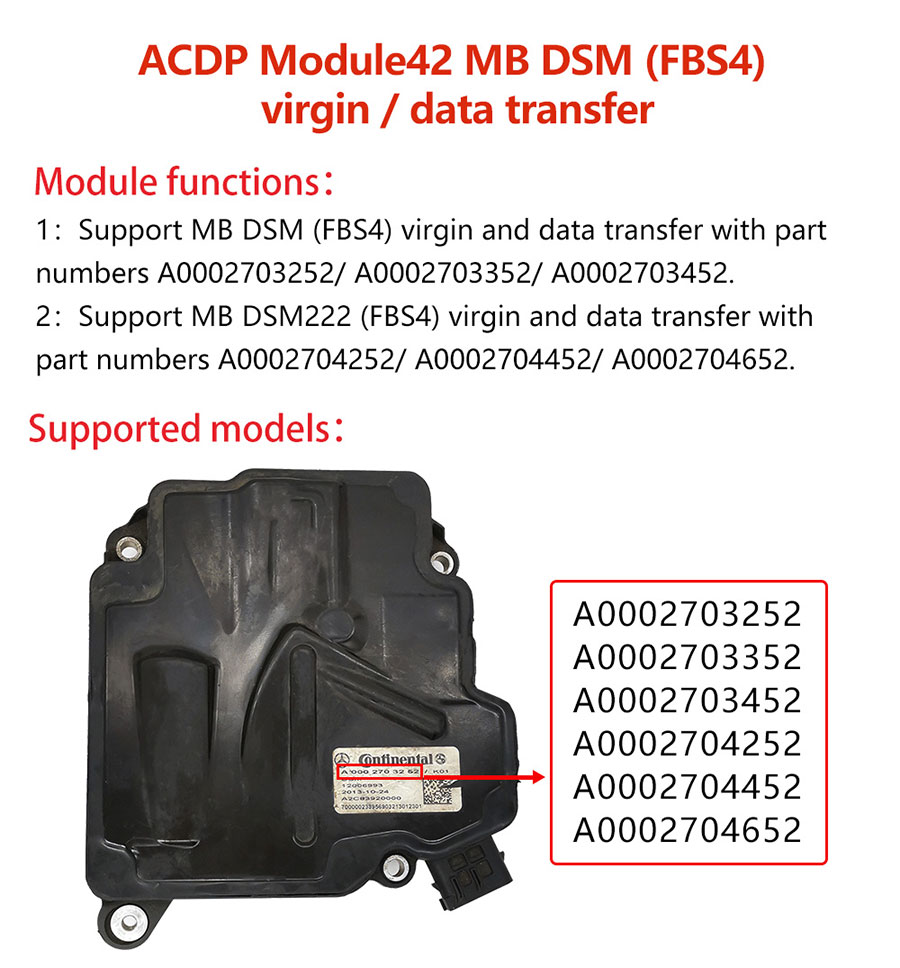 2025 YANHUA ACDP ACDP2 Module 42 for MB DSM (FBS4) Virgin/Data Transfer with A106 License
