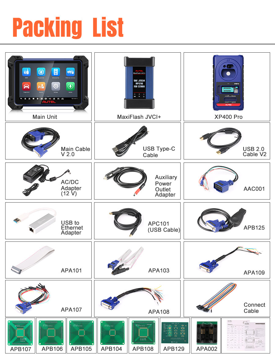 Комплектация Autel IM608 Pro II