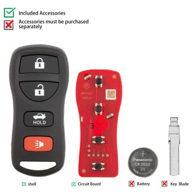 XHORSE XKNI20EN Проводной удаленный ключ Nissan Отдельный 4 кнопки Второе поколение Проводной удаленный ключ 5 шт./лот