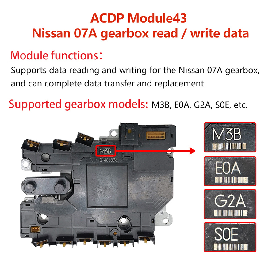 YANHUA ACDP Module 43: Nissan 07A Gearbox Read/Write Data