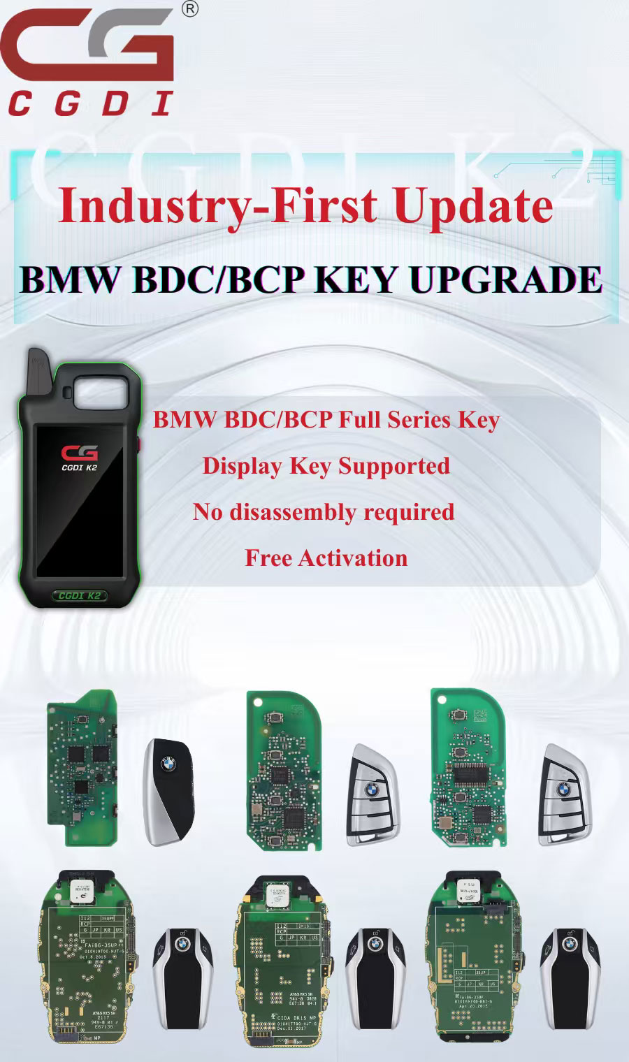 CGDI K2 Support BMW BDC2 BDC3 Key Programming