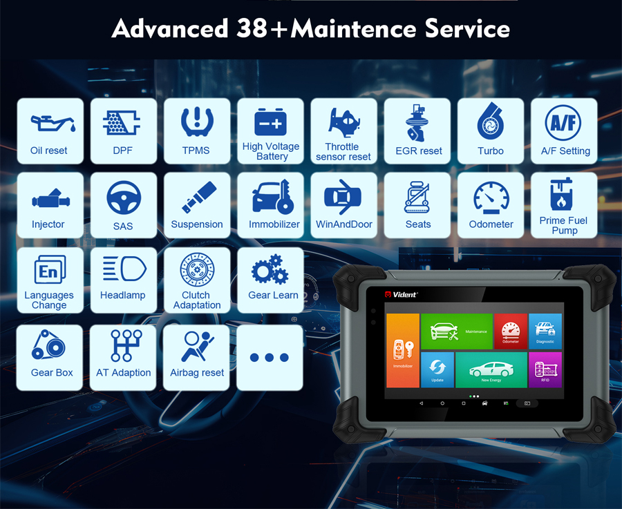 VIDENT iSmart800Pro IM Supports Advanced IMMO & Key Programming, All Systems Diagnosis, 38+ Maintenance Service