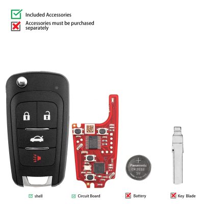 XHORSE XNBU21EN Второе поколение удаленного ключа Buick Flip 4 кнопки Английская версия 5 шт./лот