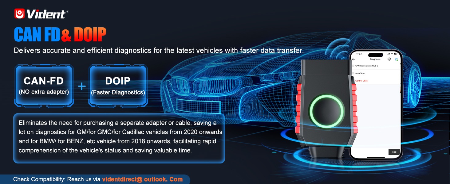 Vident iSmartDiag510 CAN FD & DOIP