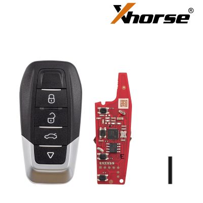 Xhorse XKFEF8EN Второе поколение универсального ключа дистанционного управления FA.LL Тип проводной складной ключ 4 кнопки глянцевый черный 5 шт./лот