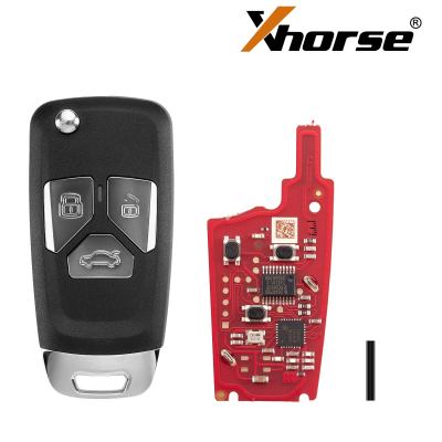 XHORSE XNAU21EN Audi Style 3 Buttons Second Generation Universal Remote Key 5pcs/lot