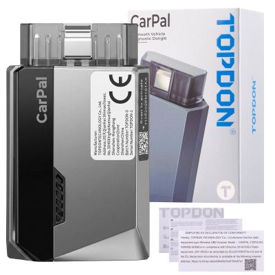 TOPDON Carpal Карманный Bluetooth-сканер OBD2 для iOS и Android с 6 функциями сброса и проверкой выхлопа