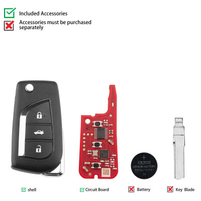 Xhorse Toyota Style Wireless Universal Remote Key 3 Buttons XNTO20EN для VVDI Key Tool Второе поколение Универсальный удаленный ключ 5 шт./лот