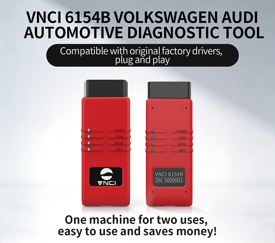 Диагностический инструмент VNCI 6154B для автомобилей Volkswagen с 1996 по 2026+ годы, поддерживающий протоколы CAN FD/DolP