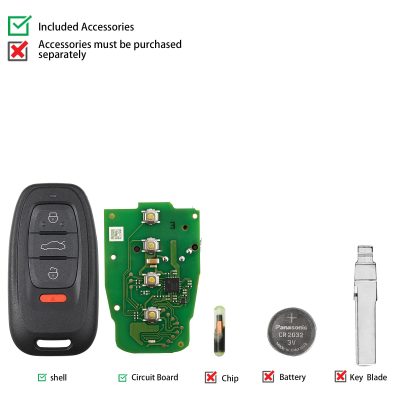 Xhorse XSADJ1GL VVDI 754J Беспроводной смарт-ключ для Audi 315/433/868МГц A6L Q5 A4L A8L с корпусом ключа
