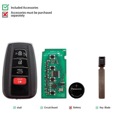 AUTEL IKEYTY004AL 4 кнопки 315/433 МГц для Toyota 4D и 8A Smart Key
