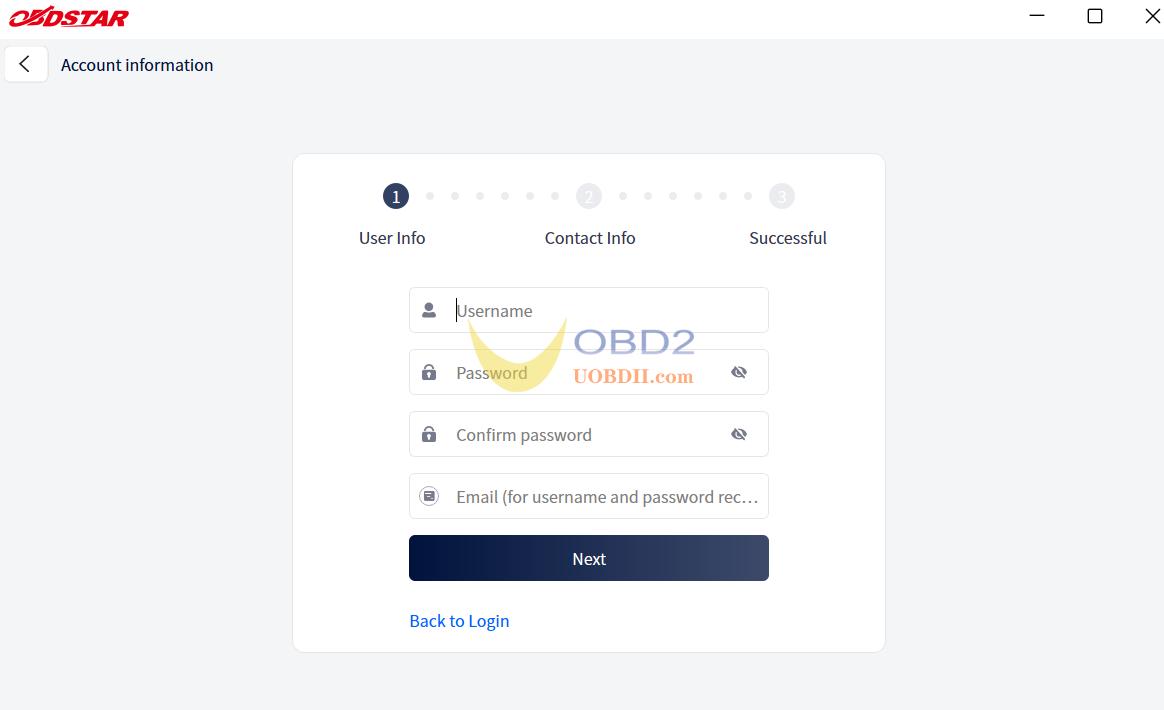 Register OBDSTAR ECU Master Account