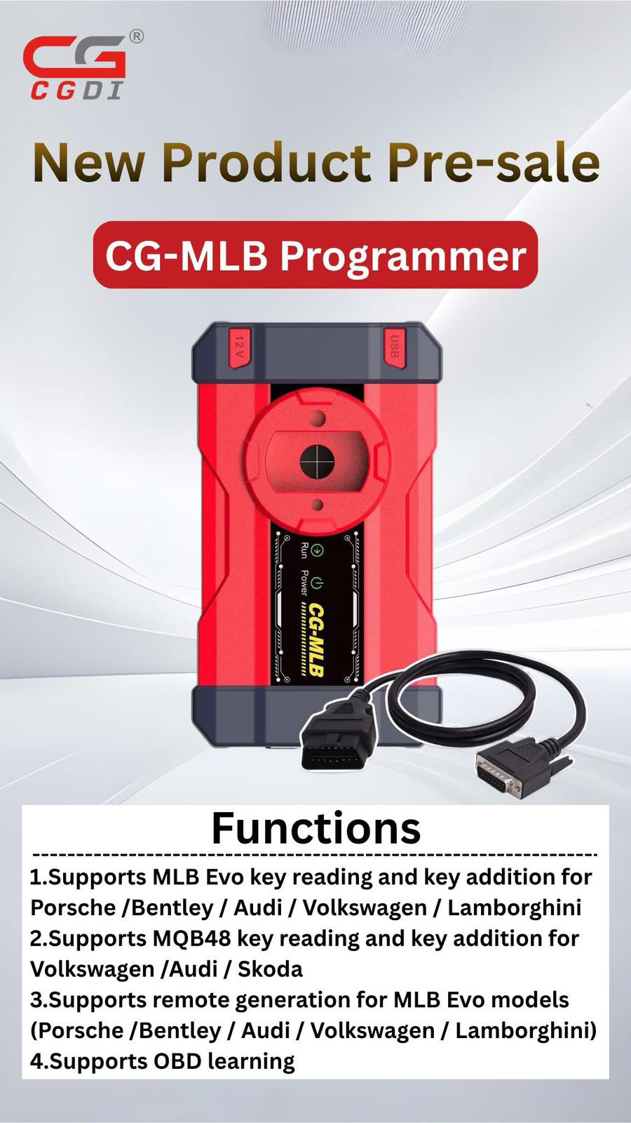 Программатор CG-MLB поддерживает чтение и добавление ключей MLB Evo MQB48