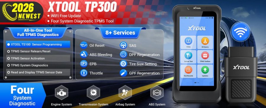 XTOOL TP300 — Умный TPMS и диагностика в одном компактном инструменте