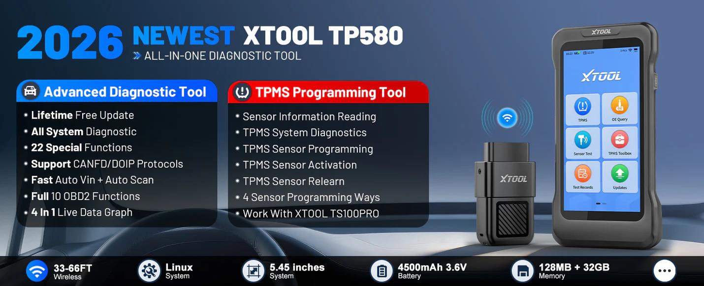 XTOOL TP580 Ручной автомобильный TPMS диагностический инструмент