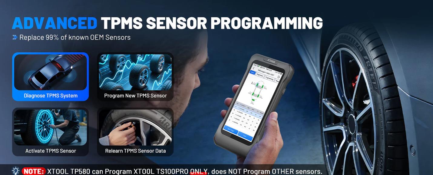 XTOOL TP580 Ручной автомобильный TPMS диагностический инструмент