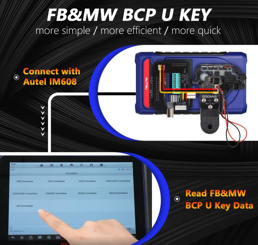 Набор адаптеров GODIAG BCP U KEY BDC2 BDC3 14-в-1 для программирования и сопоставления зашифрованных ключей 5C/5D, совместимый с планшетами KEY TOOL PLUS/IM608/KD-MAX/KYDZ