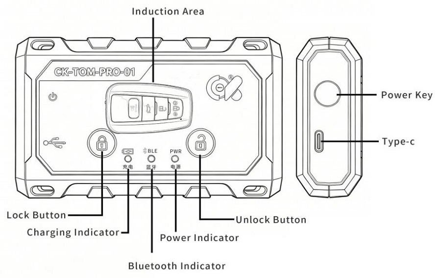 CK-TOM-PRO-01 Устройство для сопоставления ключей для Toyota/Lexus, Поддерживает 8A-AA, 8A-BA, Чтение/запись данных ключа, Сопоставление с автомобилем