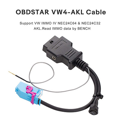Кабель OBDSTAR VW4-AKL для VW IMMO IV NEC24C64 и NEC24C32 Все ключи утеряны Работает с X300 Classic G3/ X300 DP Plus/ X300 Pro4